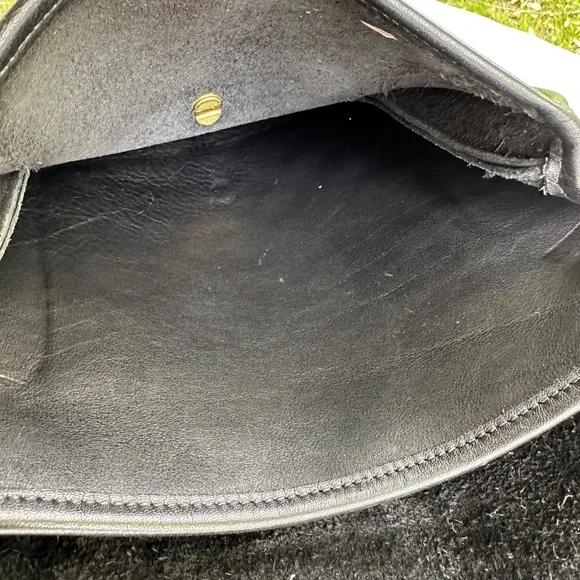 Vintage Coach 5130 Black Leather Station Satchel Crossbody Bag Brass Hardware - Picture 16 of 16